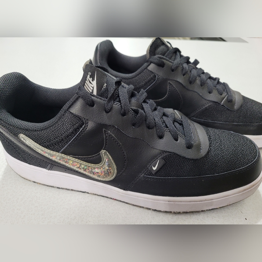 Nike Court Vision Shoes Sneaker Black  DJ1974001 Confetti Premium Men 11.5